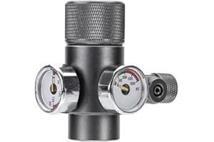 DONGKER Regolatore CO2 Acquario,Singolo/Doppio Manometro CO2 per Serbatoio Pesce Pressione Regolabile per Piante Acquatiche Sistema CO2