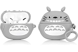 YIGEYI Silikonowe etui Kompatybilne z Airpods Pro Funny Cute 3D Cartoon Cover [Seria Hayao Miyazaki ] (Smiley Totoro)