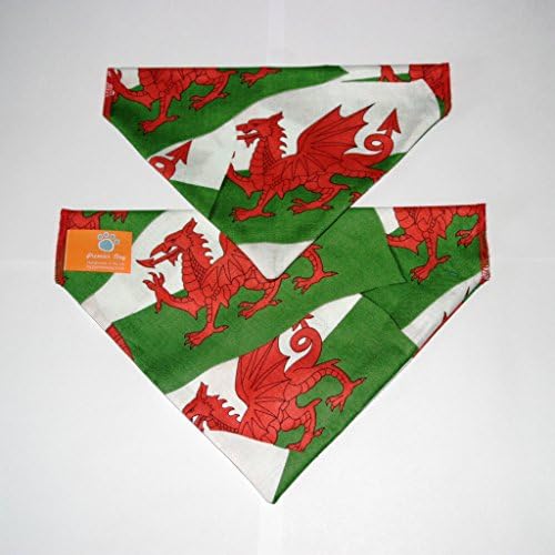 Premier Dog Welsh Dragon Dog Bandana - Slips Onto Your Dogs Collar - Regular