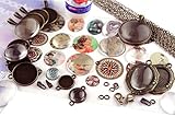  Vintageparts Set Jutta Anfänger Cabochonset Vintage für Anhänger in antik bronzefarben