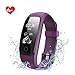 Produktbild EFOSHM Fitness Tracker mit Herzfrequenz Fitness Armband Wasserdicht Aktivitätstracker Bluetooth Smart Armband Uhr Schrittzähler mit Schlafmonitor HR Vibrationsalarm SMS Anrufe Kalorienzähler(Violett)