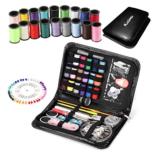 Nähset Kasimir 42 Premium Nähzubehör in a Mini Tragetasche Perfekte Zubehör für Anfänger Erwachsen Kinder Happy-Planer Zuhause Reparatur Reise und Notfall(Schwarz)