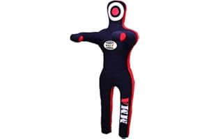 MNEX PRO FIGHTING LIMITED MNEX Pro Fighting Wrestling Dummy Grappling - 5ft/60 inches to 6ft/72 inches Jujitsu BJJ MMA Dummies Judo Karate Fighting Dummy Un-Filled - Black