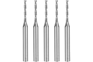 sourcing map 5Pcs1/8"Queue 1.5mmx12mm Carbure Fraisage Cutter CNC Router Bits 2 Flûte traversière