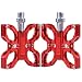 Produktbild Semoss 2 Stück Universal Pedal Anti-Rutschpedal Aluminium Fahrradpedale Mountainbike Pedal MTB Plattform Pedale Trekking in Schmetterling Design,Rot,Größe:9/16 Zoll