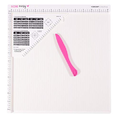 Vaessen creative scoring board score easy creazione di biglietti e hobby creativi con osso piega carta e guida per la misurazione
