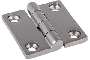 BOOTSTEILE BRAUER Edelstahl Scharnier ECKIG symmetrisch 50 x 50 mm Edelstahlscharnier Edelstahl A4 Lückenscharnier Beschlag Scharnier