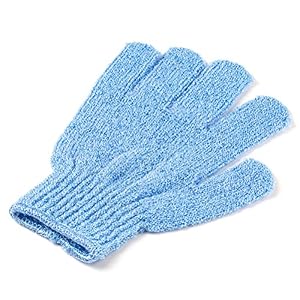 ULTNICE 2pcs Shower Gloves Exfoliating Mitt Body Exfoliator Brush Nylon Bath Gloves for Men Women Kids Blue - Image 6