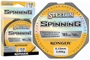 Konger Sedal de Pesca Steelon Spinning con Revestimiento de fluorocarbono, 0,12-0,30 mm/150 m, monofilamento