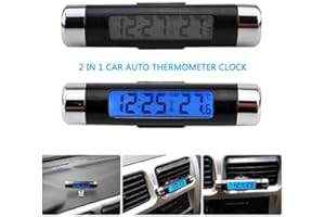 Maso Horloge universelle digitale pour tableau de bord à écran LCD réglable affichage de la température Mode 12/24h et rétroéclairage