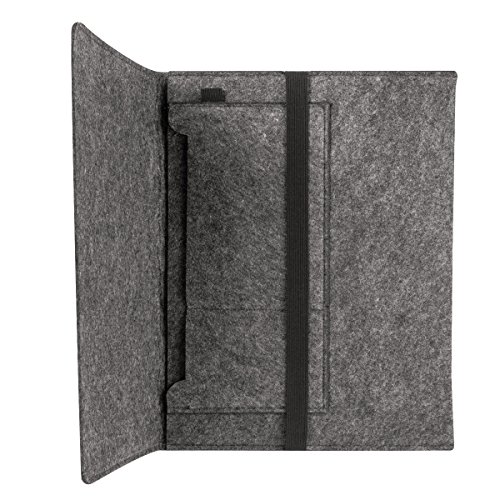 kwmobile Laptoptasche Filz Sleeve für Sony Vaio Pro 13 – Notebook Tasche Schutzhülle Laptop Case Hülle in Dunkelgrau mit Innentaschen - 3