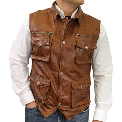 lederweste herren braun