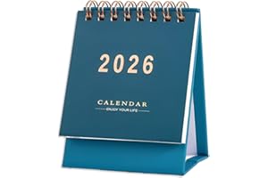 NOPKESV Mini Calendrier de Bureau, 1 pièce, Petit Calendrier Mensuel, Planificateur Annuel Académique, 2025 2026, Compact, de Juillet 2025 à Décembre 2026, pour la Maison Bureau (Bleu Foncé)