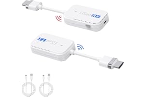 CAMGEET Trasmettitore e ricevitore HDMI wireless, di estensione HDMI wireless da 98FT/30 m Trasmissione di video e audio da laptop o fotocamere a TV, proiettori, per home theater, ufficio, presentazioni