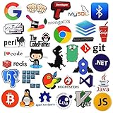 Sanmatic Adesivi per Computer Portatili Sticker Pack 108Pcs per linguaggi di Programmazione per sviluppatori includono Sticke