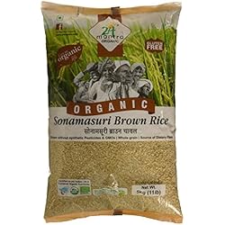24 Mantra Organic Sonamasuri Raw Rice Brown Organic, 5kg