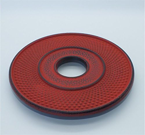 teeblume - Cast Iron Trivet, diameter 13.5cm, japanese-red, incl. shipping costs