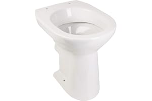 'aquaSu® Stand WC +6 cm, Erhöhtes WC +6 cm, Bodenstehende Toilette, Erhöhtes WC, Für große Menschen und für Senioren, Geruchsarmer Tiefspüler, Abgang waagerecht, Weiß, Klo, 02583 6