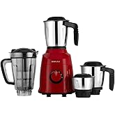 Bajaj Military Series Rex 750W 4 Jar Mixer Grinder | DuraCut Blades | 2-In-1 Function Blade In Dry Jar | 2 Yrs Warranty 【Red/Black】