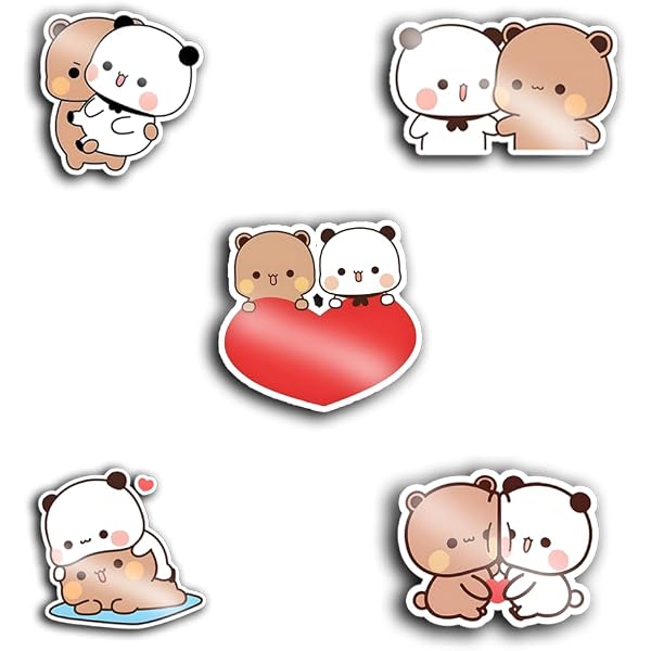 Bubu Dudu Stickers Pack of 4 (8 & 5 inch) | Peach Goma or Cute