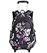 Produktbild Trolley Rucksack, Coofit Schultrolley Schulrucksack Trolley Kinder Schulranzen Trolley Kinderkoffer Trolley Tasche für Mädchen Jungen (Schwarz)