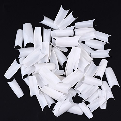 MAKARTT® 500pcs White Color Well Less Nail Tips Half Cover Acrylic UV Gel False Nails 10 Sizes for Nail Salons and DIY Nail Art at home (White)