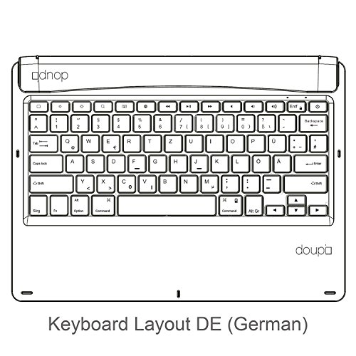 doupi Bluetooth Keyboard Tastatur Deutsch für Apple iPad Pro silber - 4