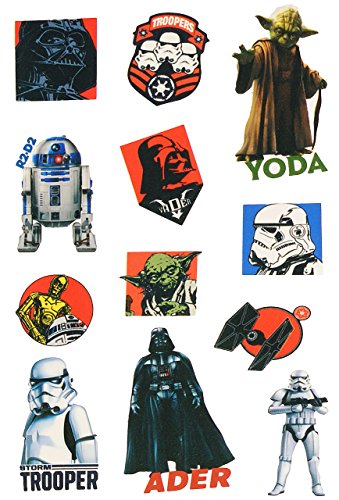 Set: Haut Tattoo - " Star Wars / Darth Vader " - Jungen & Mädchen - für Kinder - Tattoos Hauttattoo - Yoda - Luke Skywalker / R2 D2 - Storm Trooper - Starwars / Erwachsene - Clonewars - Krieg der Sterne - Aufkleber Sticker - Erwachsene - Kindertattoos