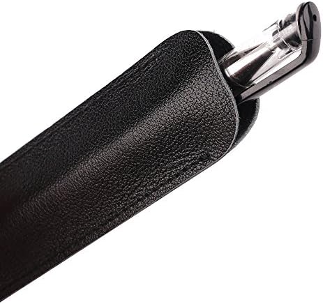 Maeo Hand Finished Genuine Leather Pen Case (Black)