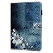 Produktbild iPad 9.7 Zoll Leather Hülle, Ultra Slim Stoßfest Smart Schutzhülle mit Auto Einschlaf/Aufwach Ständer Klapphülle Tablethülle Skin Soft Schale Bumper für iPad / air / air 2 / 9.7 2017/2018 Weiße Blumen