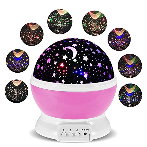 Preisvergleich Produktbild Babygeschenke FKANT Sternenhimmel Projektor Kinderlampe 360 Grad drehbar Weihnachtsgeschenke Romantische Dekoration 4 LED Wulst und USB-Kabel für Schlafzimmer Kinder Zimmer Hochzeit Geburtstag Party