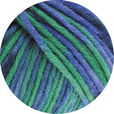 Lana Grossa Bingo Print 353 blue diadema - green 50g Wolle