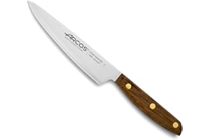 Arcos Serie Nordika - Coltello Cucina - Acciaio Inossidabile Nitrum - Lama di 160 mm - Manico in Legno Ovengkol FSC Naturale al 100% - Confezione Riciclata al 100%