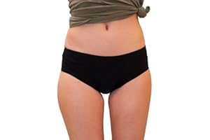 LIGNE V Braga Menstrual Invisible Sin Costuras, Protección Lavable y Ecológica para Las Reglas – Flujo Ligero a Abundante – Absorbente y Anti Fugas – Adolescente & Mujeres de Gran Tamaño/Negro M