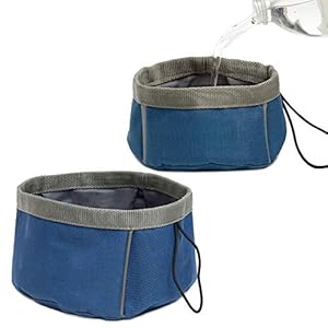 SCM – Cuenco Plegable para Perro, 2 Unidades, Cuenco de Viaje, Cuencos para Agua y Alimentos para Perros, Accesorios de Senderismo Portátiles para Mascotas