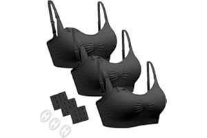 neppein Maternity Nursing Bra, Seamless Pregnancy Breastfeeding Sleep Bralette with Removable Spill Prevention Pads and Extenders