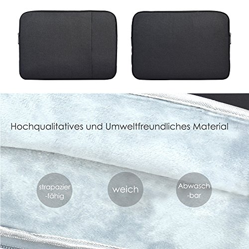Lebensein Laptoptasche Schutzhülle für 13-13,3 Zoll Laptops Ultrabooks, 34,5cm Laptophülle Speziell für 13,3″ MacBook Pro und MacBook Air, Stoßfest, Wasserresistent, Schwarz - 5