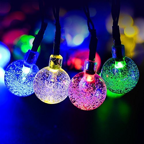 SunJas 30 LEDs 6 Meter Solar Lichterkette Garten Globe Außen bunt Solar Beleuchtung Kugel für Party, Weihnachten, Outdoor, Fest Deko usw. (30 LEDs bunt) - 4