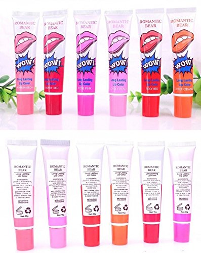 Original ROMANTIC BEAR Peel off Lipgloss / Alle 6 Farben / Langanhaltendes und wasserfestes Lippentattoo - 2