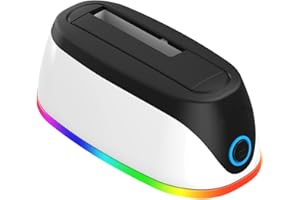 ISHEEP K306A Estación de Acoplamiento del Disco Duro,RGB SATA a USB 3.0 SATA I / II / IIIRanuras Caja Externa de HDD, para 2.5" 3.5" HDD y SSD (16TB)