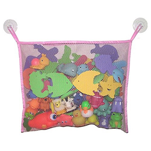 Lalang Kids Baby Bath Time Toys Storage Suction Bags Children Toys Organizer Bag (pink)