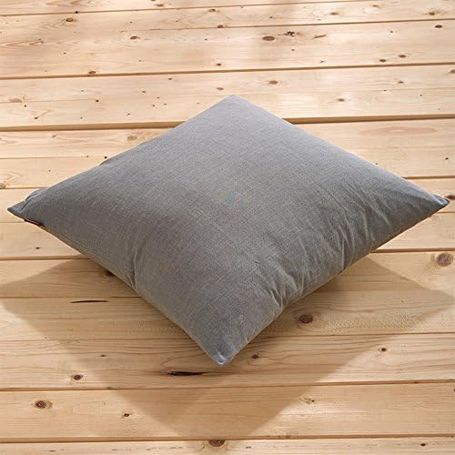 Japanese-style cotton plain pillow Grid stripe plain cotton cushion-E 48x48cm(19x19inch)VersionB