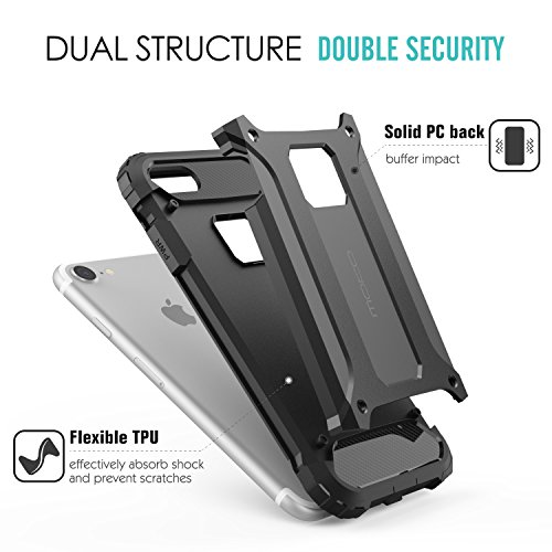 MoKo Funda para iPhone 7 - Avanzada Dual Layer Resistente Slim Armor Case Anti-Rasgu os Absorci n de Choque Protecci n Parachoques Back Cover para Apple iPhone 7 Smartphone Negro MoKo Funda para iPhone 7 - Avanzada Dual Layer Resistente Slim Armor Case Anti-Rasgu os Absorci n de Choque Protecci n Parachoques Back Cover para Apple iPhone 7 Smartphone Negro