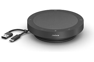 Jabra Speak2 40 Bärbar Högtalartelefon, Mörkgrå | 4 mikrofoner med brusreducering, 50 mm bredbandshögtalare, bredbandsljud, m