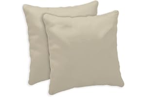 GIOVANNI DOLCINOTTI MADE IN ITALY Giovanni Dolcinotti | Set 2 Federe Cuscini Divano 50x50 - Copricuscini Decorativi - 100% Cotone - Fodere con Cerniera Nascosta - Sabbia - Modello Atlanta