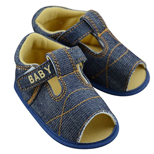 DEHANG Boys Toddler Jean Sandal Shoes Little Kid Indoor Shoes Blue 9-12 Month