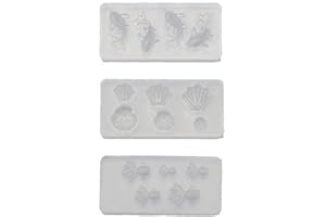 Baiyao Stampi in resina siliconica per la creazione di gioielli, 3 pezzi mini dimensioni pesci rossi foglia di loto orecchini acqua Dag fai da te in resina