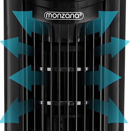 Monzana® Turmventilator 90° Rotation mit Fernbedienung 3 Stufen 84cm Timerfunktion schwarz – Säulenventilator Standventilator Luftkühler Ventilator - 6