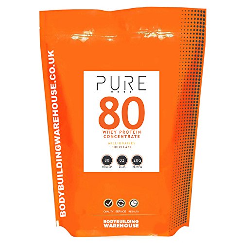 Pure Whey Concentrate 80 Protein Powder - Excellent Amino Profile for Lean Muscle Building, Growth and Recovery. Grass-fed, Low & No Added Sugar - Millionaires Shortcake, 2kg