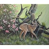 Acrylgemälde ÄNGSTLICHES REHKITZ